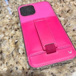 Walli phone case. Bright pink.  Never been used. iPhone 12pro Max.